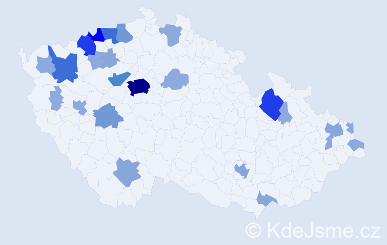 Příjmení: 'Nikolovová', počet výskytů 69 v celé ČR