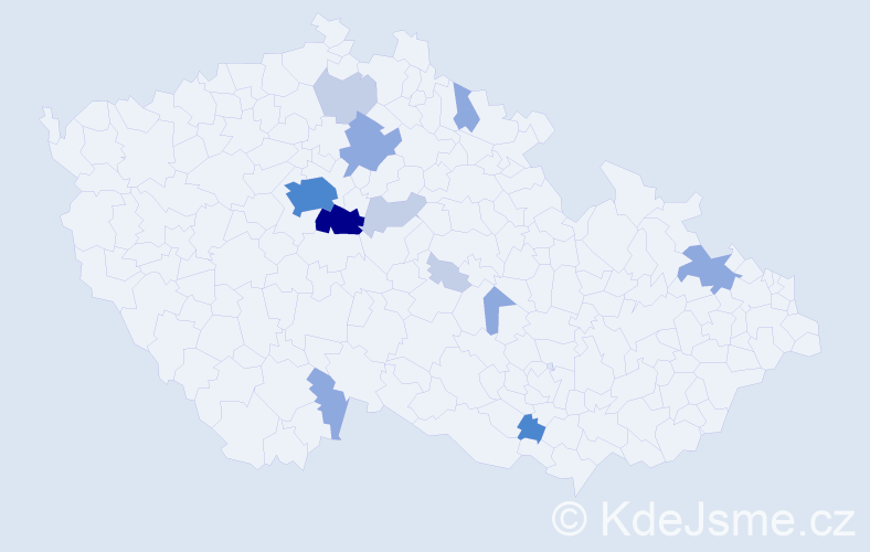Příjmení: 'Hoftová', počet výskytů 34 v celé ČR