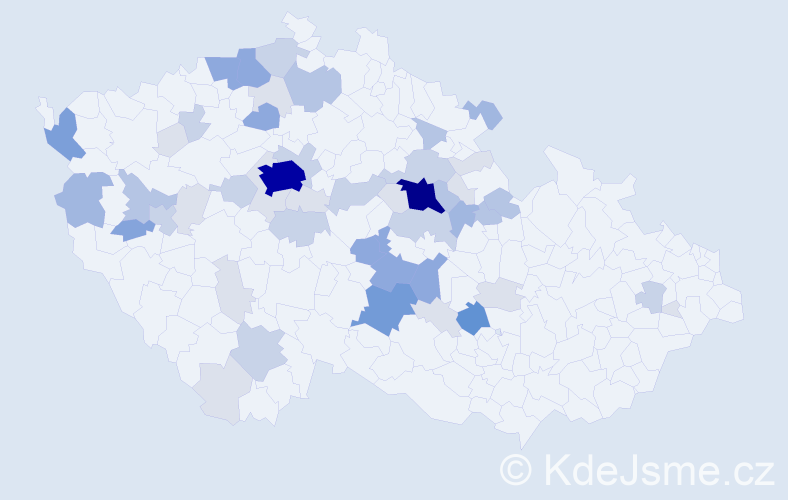 Příjmení: 'Kubizňák', počet výskytů 175 v celé ČR