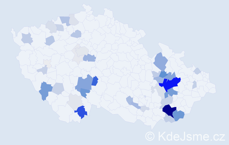 Příjmení: 'Nemrava', počet výskytů 209 v celé ČR