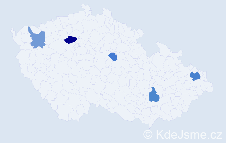 Příjmení: 'Vojcíková', počet výskytů 16 v celé ČR
