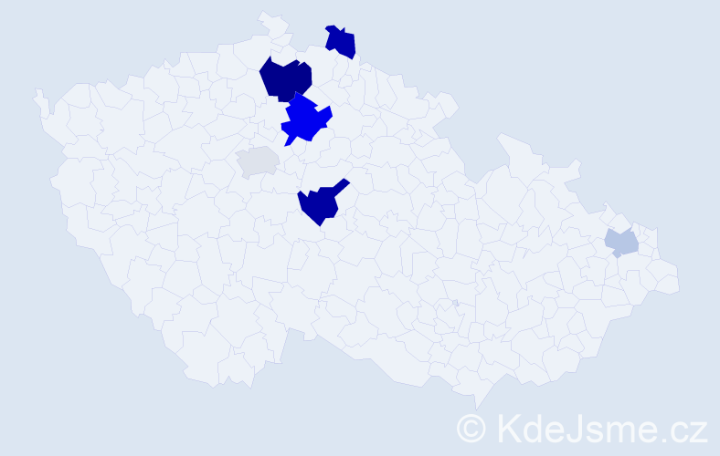 Příjmení: 'Dányi', počet výskytů 11 v celé ČR