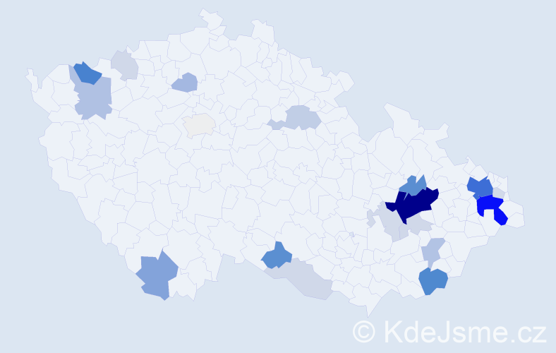 Příjmení: 'Galásek', počet výskytů 84 v celé ČR
