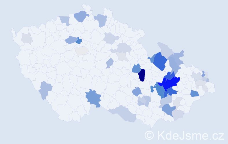Příjmení: 'Kluka', počet výskytů 148 v celé ČR