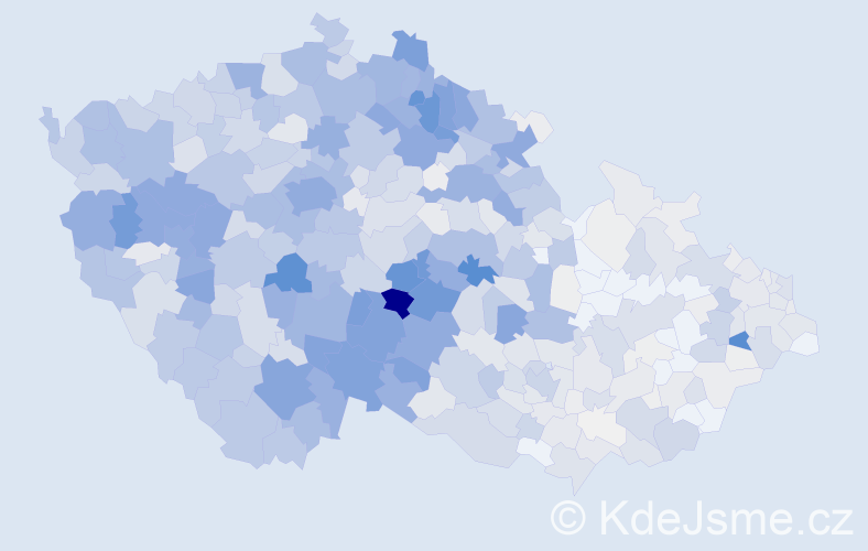 Příjmení: 'Havel', počet výskytů 3971 v celé ČR