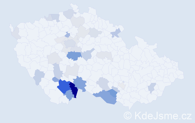 Příjmení: 'Šachlová', počet výskytů 115 v celé ČR