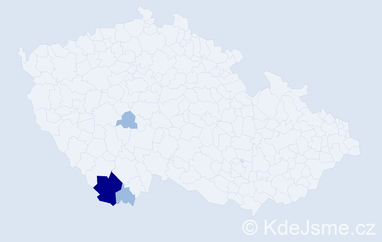 Příjmení: 'Kertes', počet výskytů 6 v celé ČR