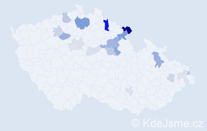 Příjmení: 'Therová', počet výskytů 55 v celé ČR