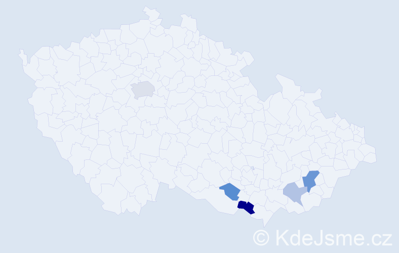 Příjmení: 'Tančinec', počet výskytů 10 v celé ČR