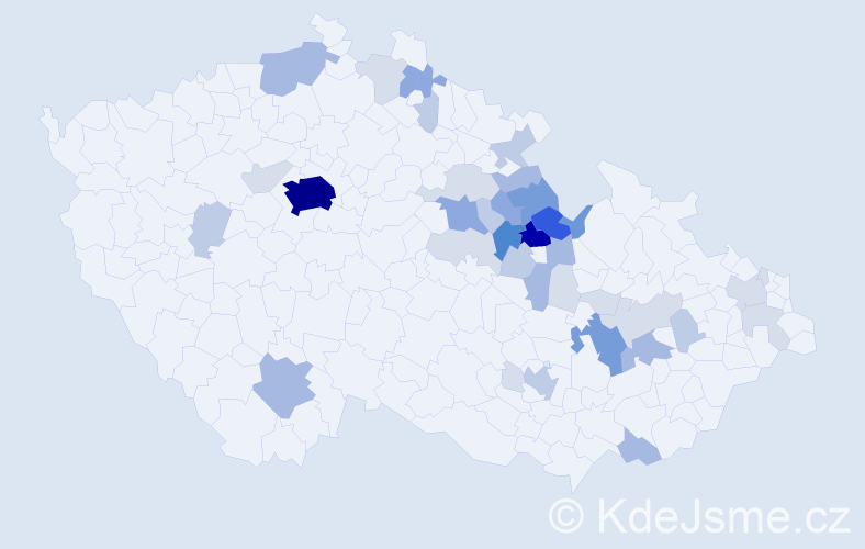 Příjmení: 'Šponar', počet výskytů 145 v celé ČR