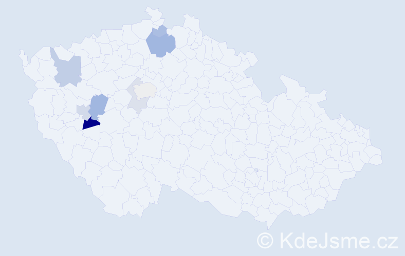 Příjmení: 'Ajšman', počet výskytů 15 v celé ČR