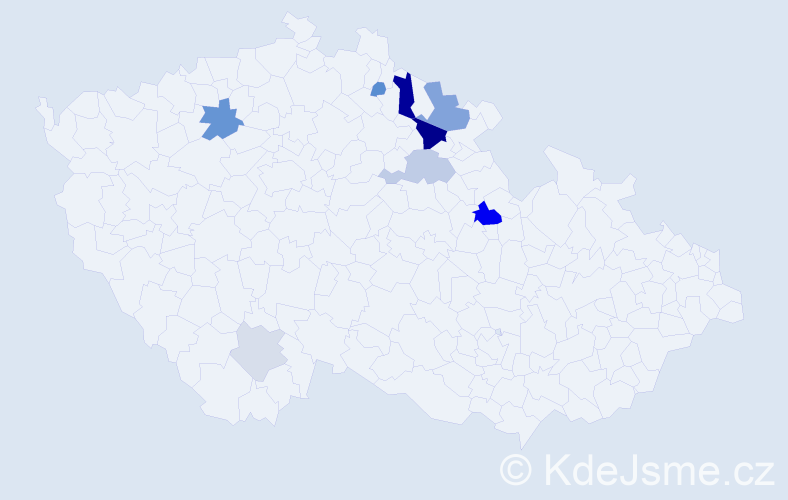 Příjmení: 'Bušáková', počet výskytů 23 v celé ČR