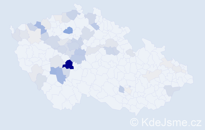 Příjmení: 'Hodík', počet výskytů 171 v celé ČR