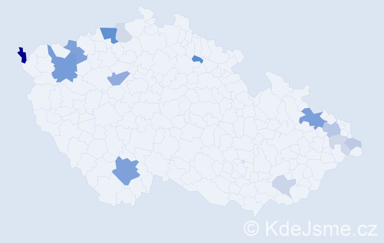 Příjmení: 'Varady', počet výskytů 36 v celé ČR