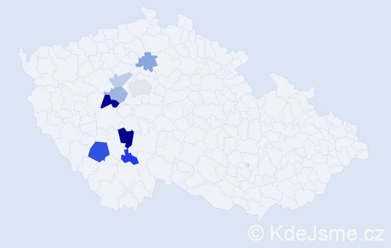 Příjmení: 'Kluiberová', počet výskytů 14 v celé ČR