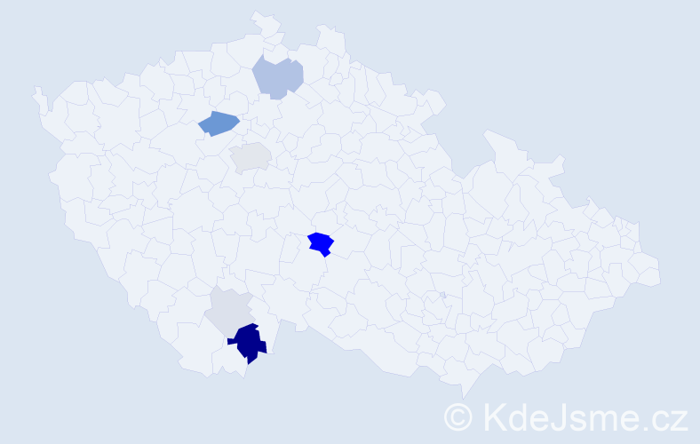 Příjmení: 'Matourková', počet výskytů 17 v celé ČR