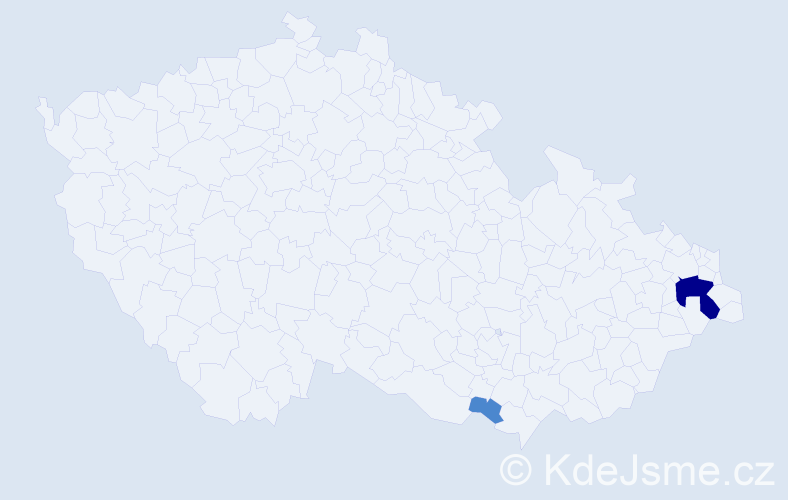 Příjmení: 'Svoják', počet výskytů 7 v celé ČR