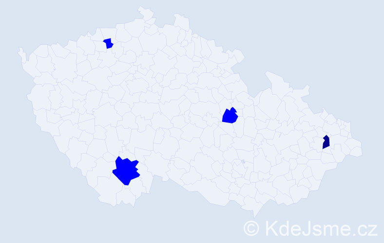 Příjmení: 'Valentín', počet výskytů 5 v celé ČR