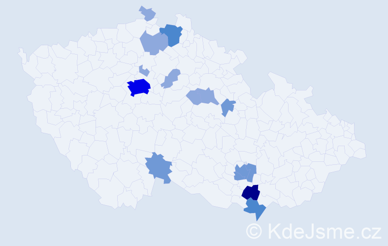 Příjmení: 'Kabrielová', počet výskytů 31 v celé ČR
