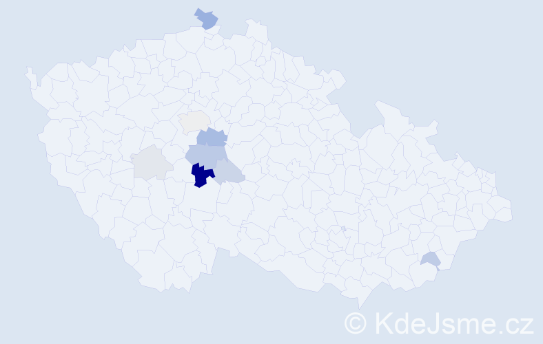 Příjmení: 'Klaudys', počet výskytů 21 v celé ČR