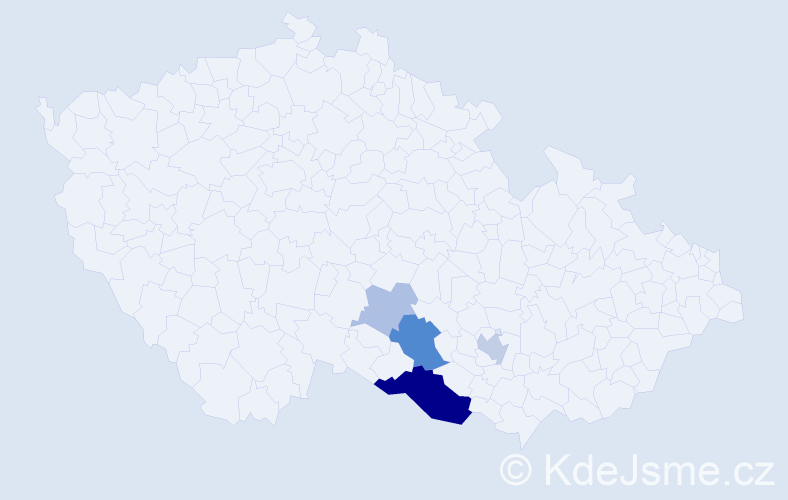 Příjmení: 'Durajka', počet výskytů 13 v celé ČR