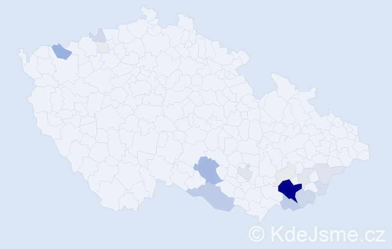 Příjmení: 'Hlůšek', počet výskytů 97 v celé ČR