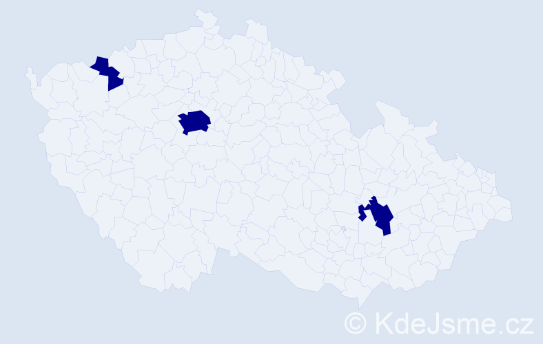 Příjmení: 'Povec', počet výskytů 3 v celé ČR