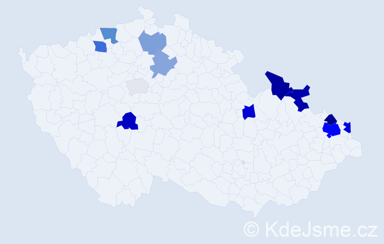 Příjmení: 'Piatek', počet výskytů 26 v celé ČR