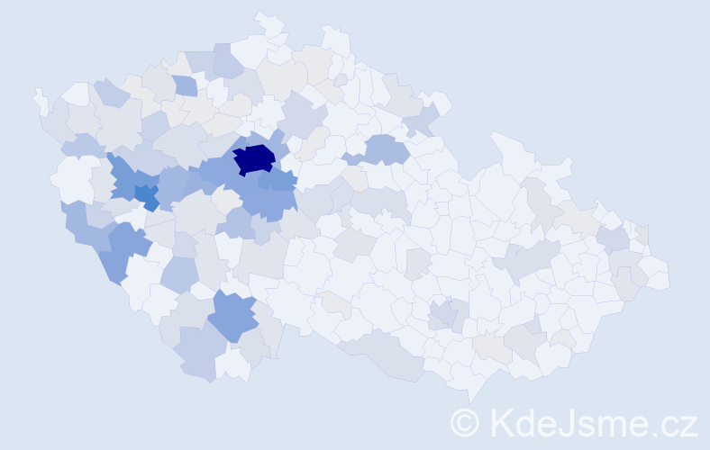 Příjmení: 'Hůrková', počet výskytů 442 v celé ČR