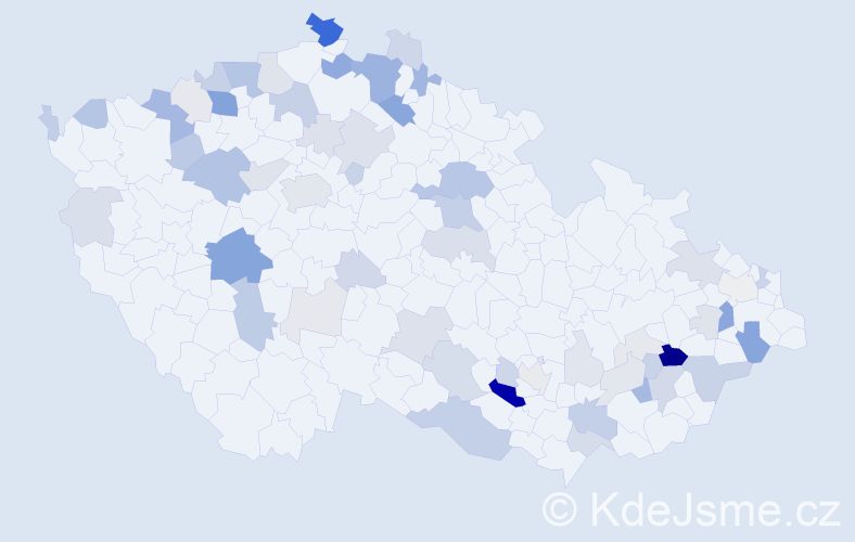 Příjmení: 'Šicová', počet výskytů 176 v celé ČR