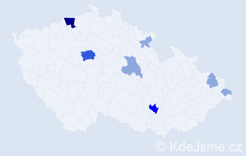 Příjmení: 'Balzarová', počet výskytů 18 v celé ČR