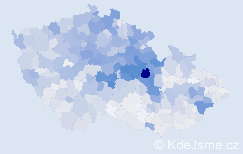 Příjmení: 'Kopecký', počet výskytů 6821 v celé ČR