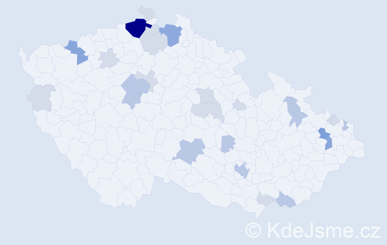 Příjmení: 'Kožárová', počet výskytů 61 v celé ČR