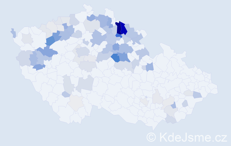 Příjmení: 'Kadavý', počet výskytů 292 v celé ČR