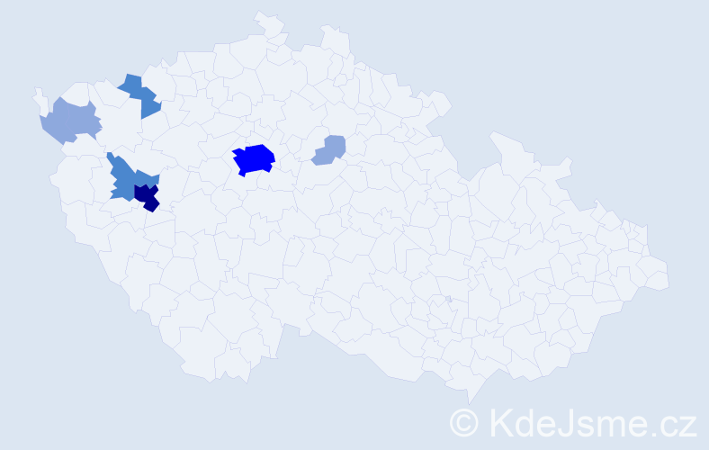 Příjmení: 'Vochoc', počet výskytů 16 v celé ČR