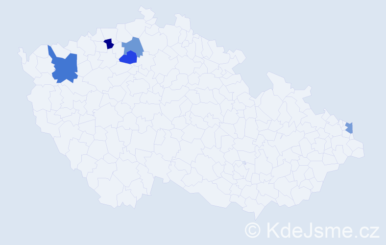 Příjmení: 'Gaspárová', počet výskytů 6 v celé ČR
