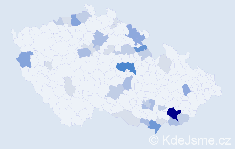 Příjmení: 'Radochová', počet výskytů 114 v celé ČR