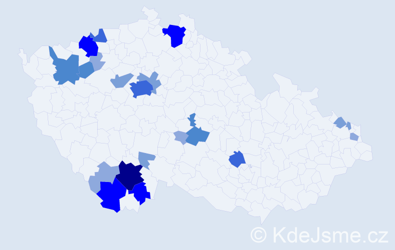 Příjmení: 'Antoni', počet výskytů 62 v celé ČR
