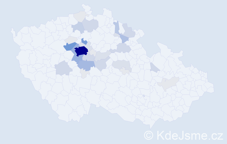 Příjmení: 'Zvelebil', počet výskytů 139 v celé ČR