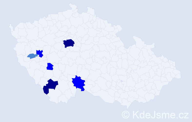 Příjmení: 'Voračka', počet výskytů 13 v celé ČR
