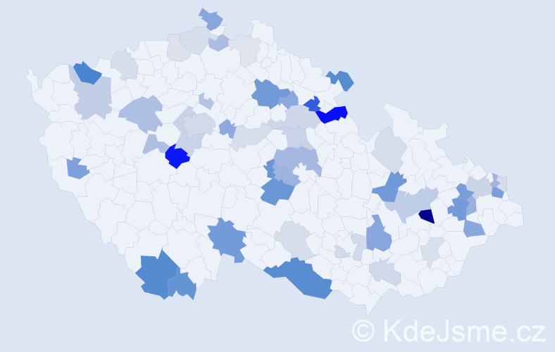 Příjmení: 'Debnárová', počet výskytů 126 v celé ČR