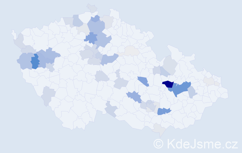 Příjmení: 'Kamínek', počet výskytů 179 v celé ČR