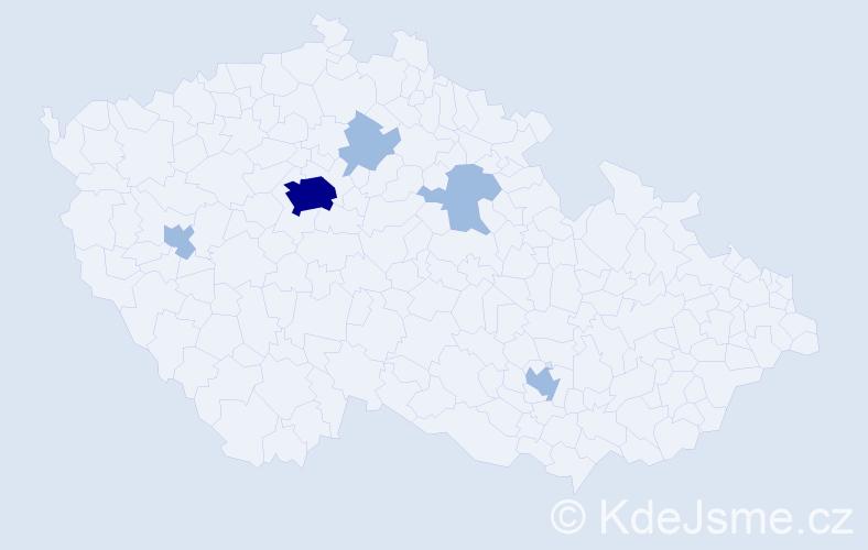 Příjmení: 'Dubanych', počet výskytů 9 v celé ČR