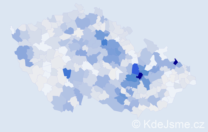 Příjmení: 'Komárek', počet výskytů 2683 v celé ČR
