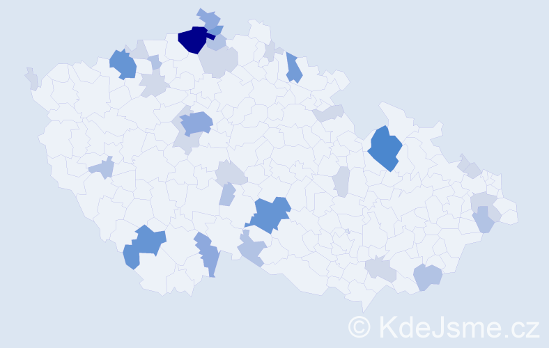 Příjmení: 'Čičák', počet výskytů 88 v celé ČR