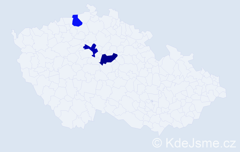 Příjmení: 'Kyhos', počet výskytů 6 v celé ČR