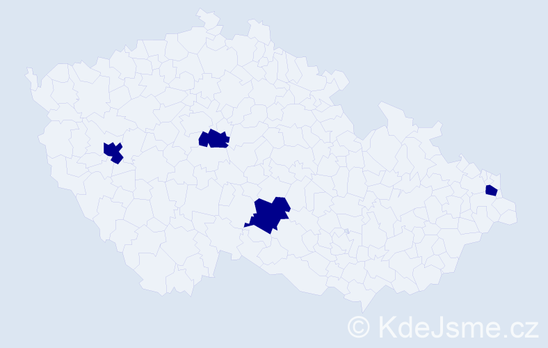 Příjmení: 'Purdeš', počet výskytů 4 v celé ČR
