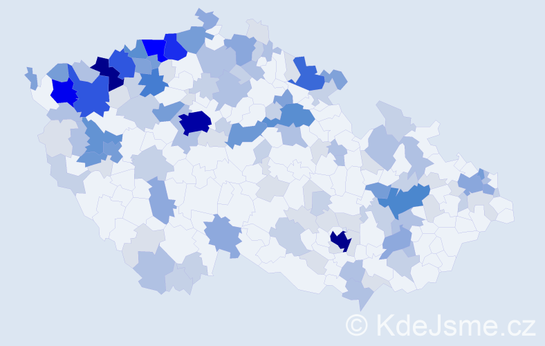 Příjmení: 'Olahová', počet výskytů 455 v celé ČR
