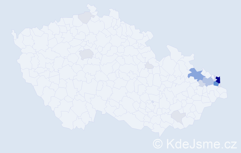 Příjmení: 'Szwedová', počet výskytů 65 v celé ČR