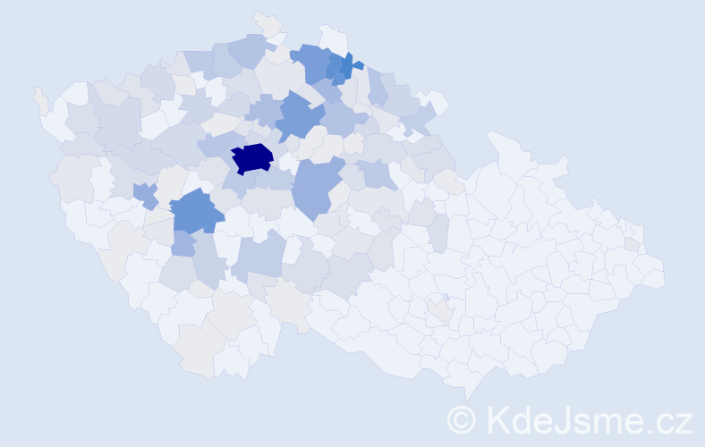 Příjmení: 'Šourek', počet výskytů 649 v celé ČR